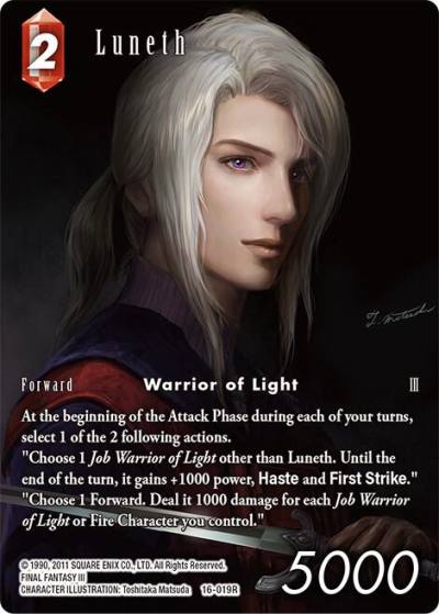 Luneth Full Art 16-019R Emissaries of Light Final Fantasy card