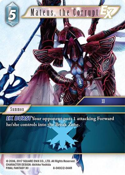 Mateus the Corrupt EX 8-040C/2-044R Opus VIII Final Fantasy card