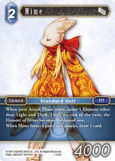 Mime Female Unit 1-173C Opus I Final Fantasy card