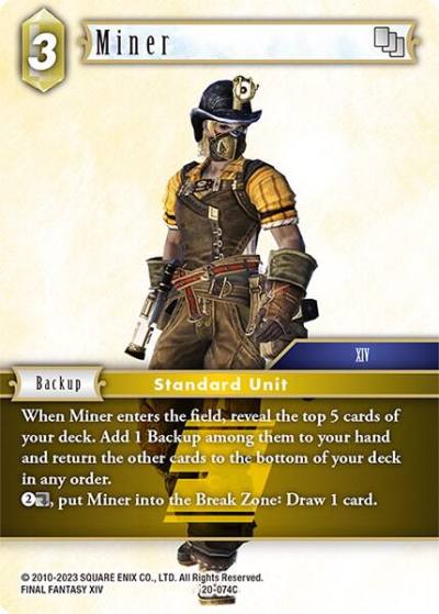 Miner 20-074C Dawn of Heroes Final Fantasy card