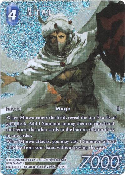 Minwu Full Art Reprint 6-123L Opus XII Final Fantasy card