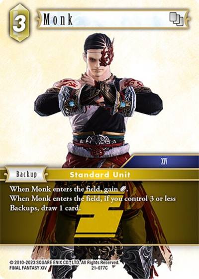 Monk 077 21-077C Beyond Destiny Final Fantasy card