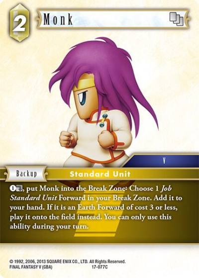 Monk 17-077C Rebellion's Call Final Fantasy card