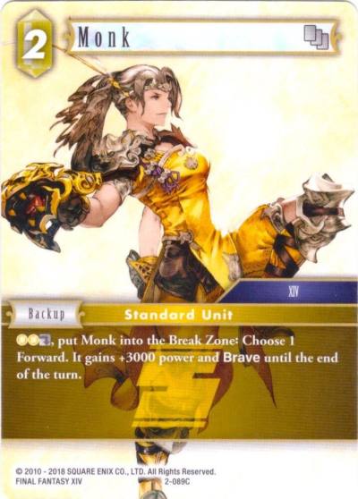 Monk 2-089C Deck Exclusive Cards Final Fantasy card