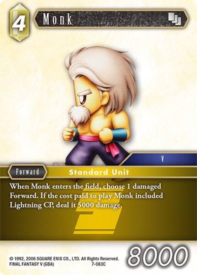 Monk 7-083C Opus VII Final Fantasy card