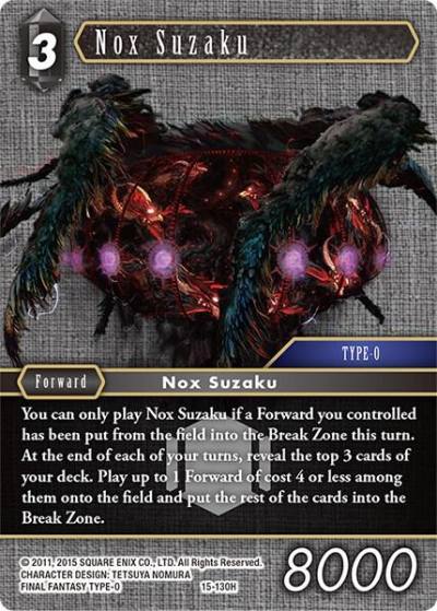 Nox Suzaku 15-130H Crystal Dominion Final Fantasy card