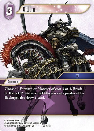 Odin 22-076R Hidden Hope Final Fantasy card