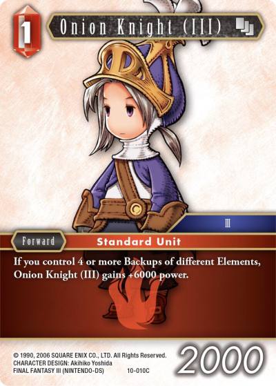 Onion Knight III Luneth 10-010C Opus X Final Fantasy card