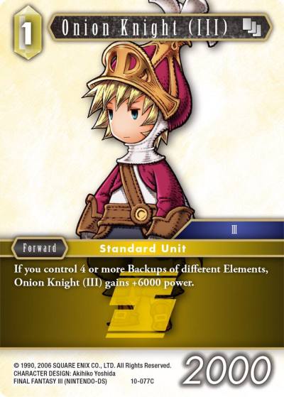 Onion Knight III Ingus 10-077C Opus X Final Fantasy card
