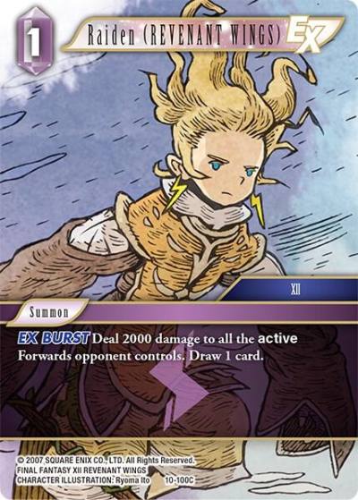 Raiden REVENANT WINGS EX 10-100C Opus X Final Fantasy card