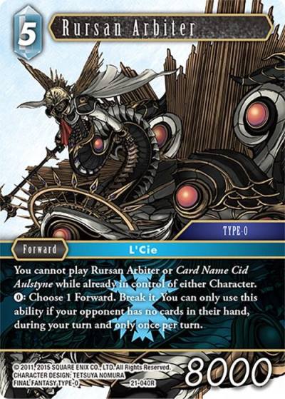 Rursan Arbiter 21-040R Beyond Destiny Final Fantasy card