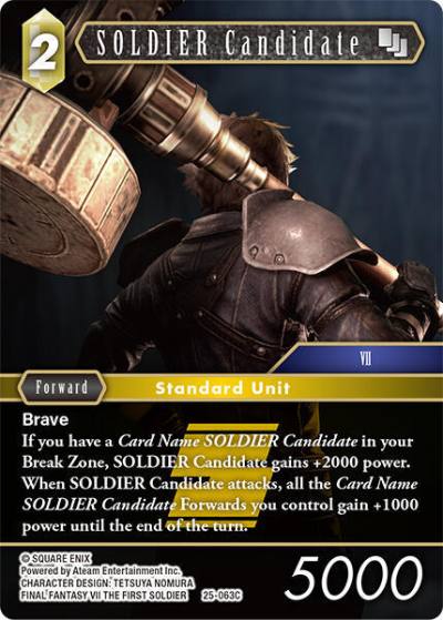 SOLDIER Candidate 25-063C Tears of the Planet Final Fantasy card