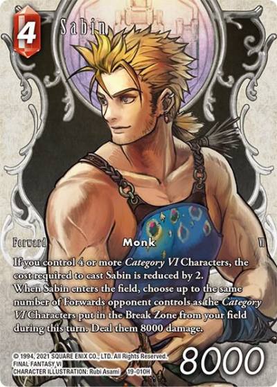 Sabin Full Art 19-010H From Nightmares Final Fantasy card