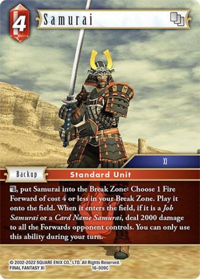 Samurai 16-009C Emissaries of Light Final Fantasy card