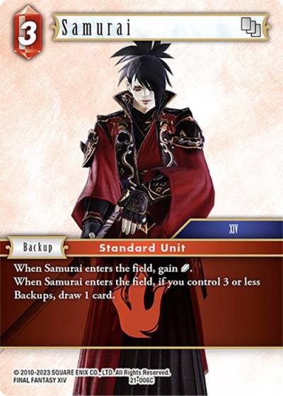 Samurai 21-006C Beyond Destiny Final Fantasy card