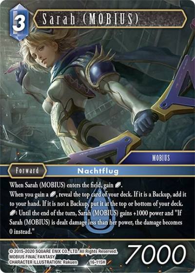 Sarah MOBIUS 16-115H Emissaries of Light Final Fantasy card