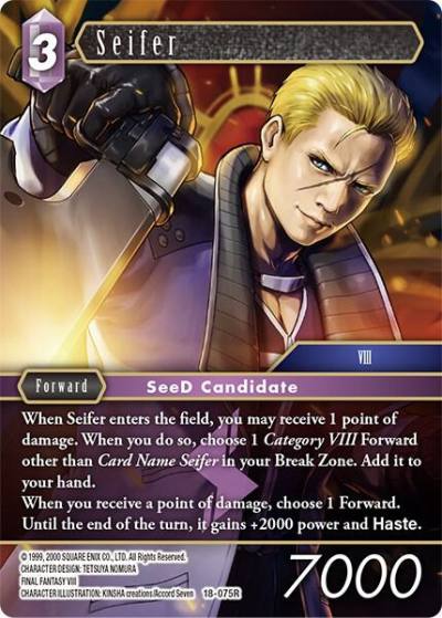 Seifer 18-075R Resurgence of Power Final Fantasy card
