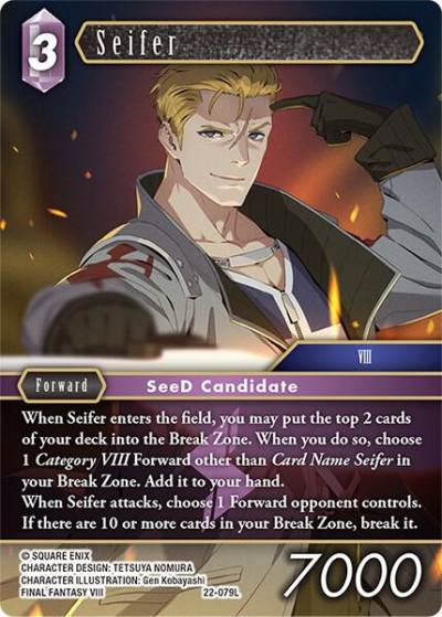Seifer 22-079L Hidden Hope Final Fantasy card