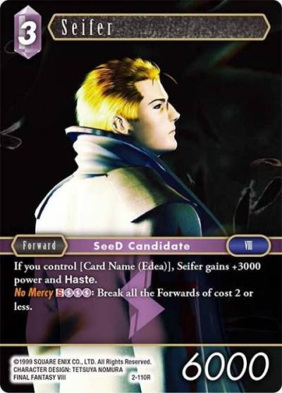 Seifer Rare 2-110R Opus II Final Fantasy card