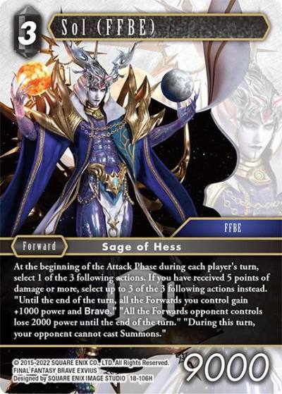Sol FFBE 18-106H Resurgence of Power Final Fantasy card