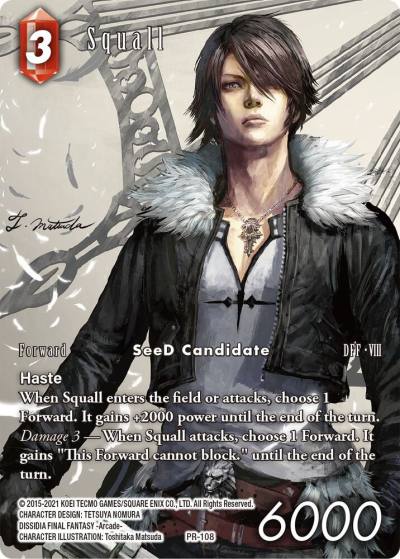 Squall Full Art PR-108 Deck Exclusive Cards Final Fantasy card