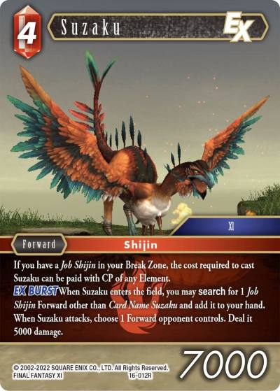Suzaku EX 16-012R Emissaries of Light Final Fantasy card