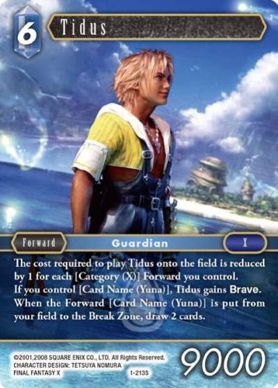 Tidus Starter 1-213S Opus I Final Fantasy card