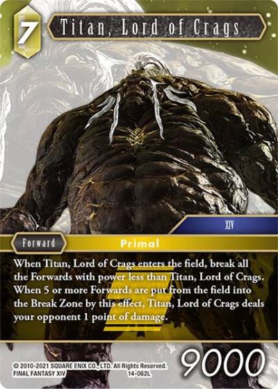 Titan Lord of Crags 14-062L Opus XIV: Crystal Abyss Final Fantasy card