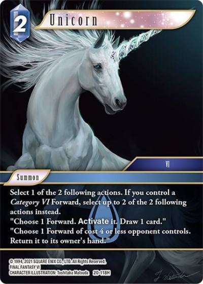 Unicorn 20-118H Dawn of Heroes Final Fantasy card