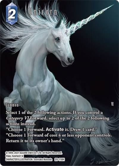 Unicorn Full Art 20-118H Dawn of Heroes Final Fantasy card