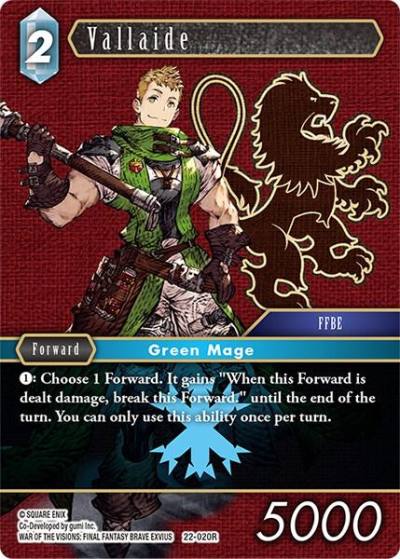 Vallaide 22-020R Hidden Hope Final Fantasy card