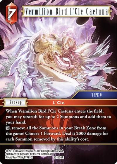 Vermilion Bird lCie Caetuna 13-008R Opus XIII: Crystal Radiance Final Fantasy card