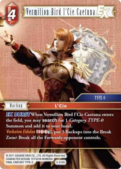 Vermilion Bird lCie Caetuna 5-012H Opus V Final Fantasy card