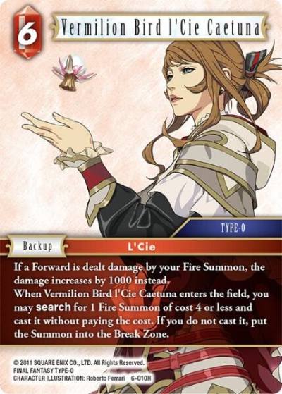 Vermilion Bird lCie Caetuna 6-010H Opus VI Final Fantasy card