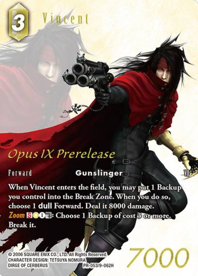 Vincent Prerelease Promo PR-053/9-062H FF: Promo Cards Final Fantasy card