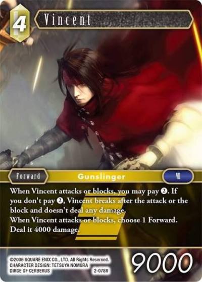 Vincent Rare 2-078R Opus II Final Fantasy card