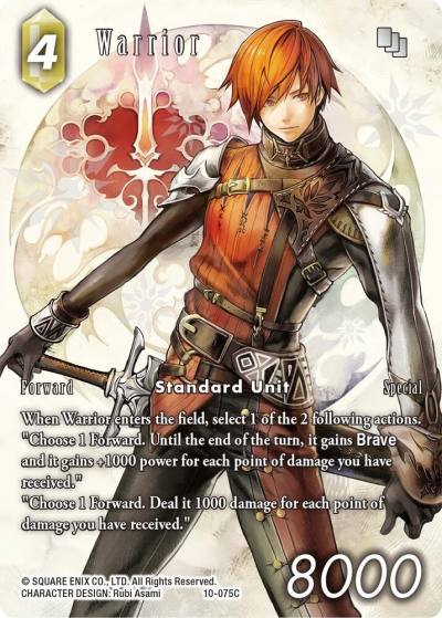 Warrior Full Art 10-075C Opus X Final Fantasy card