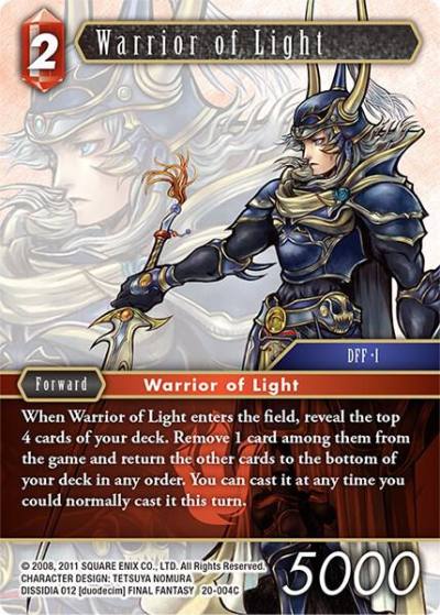 Warrior of Light 20-004C Dawn of Heroes Final Fantasy card