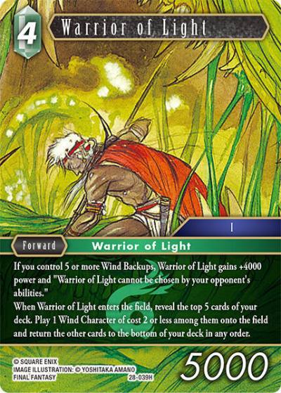 Warrior of Light 28-039H Dreamlike Oceans Final Fantasy card