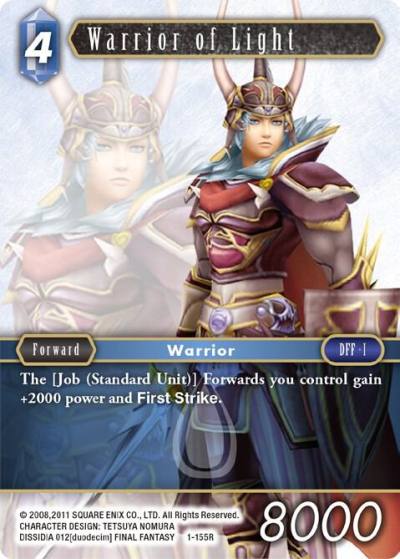 Warrior of Light Water 1-155R Opus I Final Fantasy card