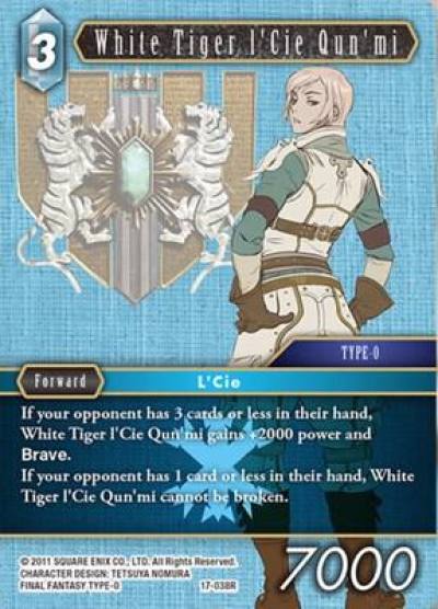 White Tiger ICie Qunmi 17-038R Rebellion's Call Final Fantasy card
