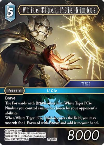 White Tiger lCie Nimbus 23-035H Hidden Trials Final Fantasy card