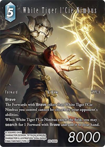 White Tiger lCie Nimbus Full Art 23-035H Hidden Trials Final Fantasy card
