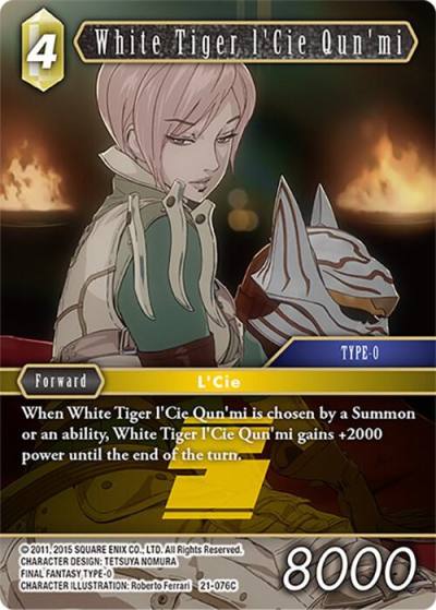 White Tiger lCie Qunmi 21-076C Beyond Destiny Final Fantasy card