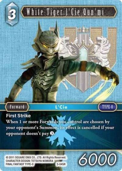White Tiger lCie Qunmi 3-045R Opus III Final Fantasy card