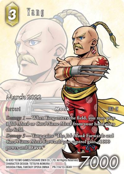 Yang March 2022 PR-114/13-064R FF: Promo Cards Final Fantasy card