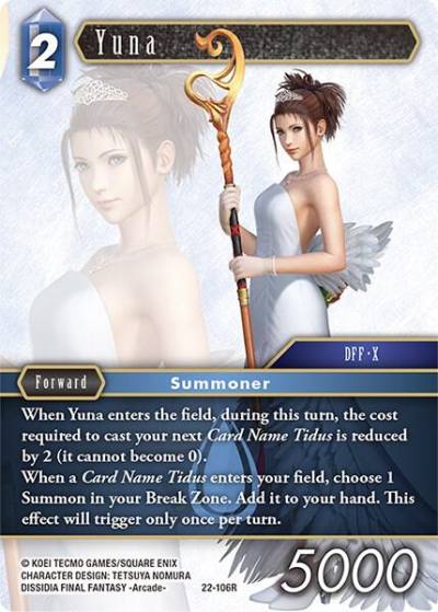 Yuna 22-106R Hidden Hope Final Fantasy card