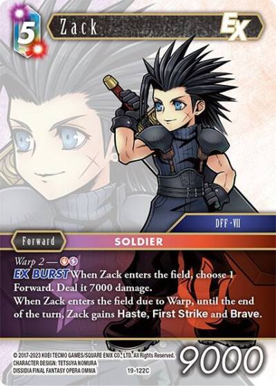 Zack EX 19-122C From Nightmares Final Fantasy card