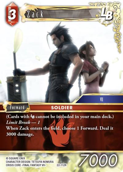 Zack LB 22-112R Hidden Hope Final Fantasy card