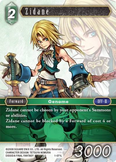 Zidane 1-071L Opus I Final Fantasy card